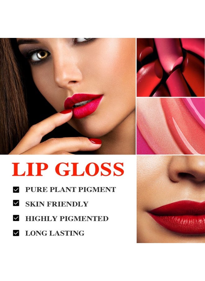 QIUFSSE 12 Colors DIY Lip Gloss Pigment Set，Liquid Pigment for Lip Gloss Natural Multifunctional High Color Rendering Red Warm Color Pigment for Lip Gloss Making-Set A