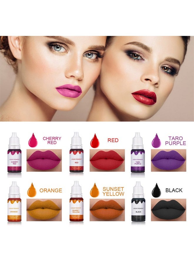 QIUFSSE 12 Colors DIY Lip Gloss Pigment Set，Liquid Pigment for Lip Gloss Natural Multifunctional High Color Rendering Red Warm Color Pigment for Lip Gloss Making-Set A