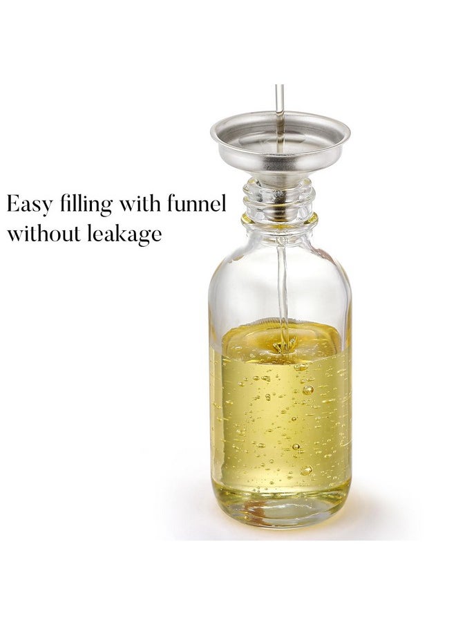 Set of 4, 1 oz Clear Eye Dropper Bottles with 1 Stainless Steel Funnels & 4 Labels - Black Caps 30ml Thick Glass Tincture Bottles - Leakproof Essential Oils Bottles for Health, Personal Care & Beauty
