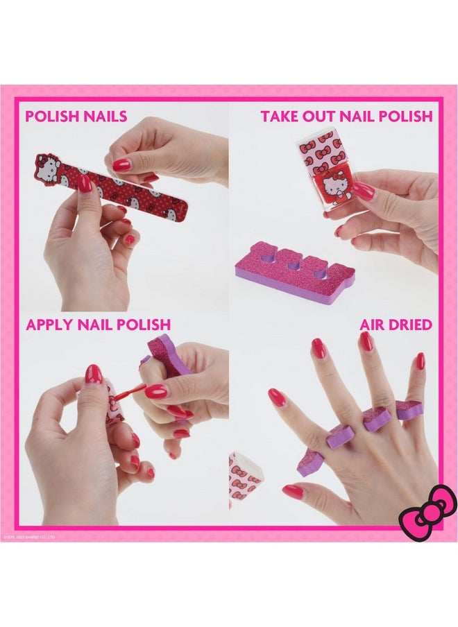 Hello Kitty - Townley Girl Train Case Cosmetic Makeup Set Includes Lip Gloss, Eye Shimmer, Nail Polish, Hair Accessories & More! For Girls, Ages 6+ Perfect for Parties & Makeovers
