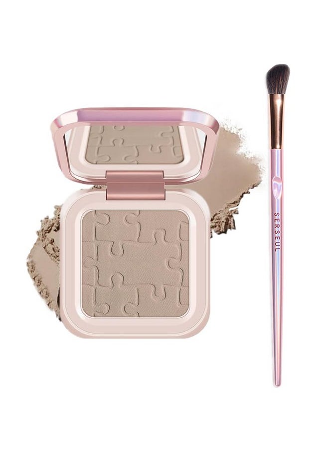 Mysense Single Contour Palette, Face Contour Kit with Mirror & Brush, Silky Smooth Contour Powder Makeup