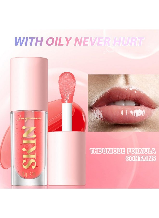 LANGMANNI Lip Oil,No-Sticky Gloss Lip Balm Lip Care,Fruit Flavoured Lip Oil For Dry Lip's Moisturizing Hydrating And Nourishing (Strawberry+Coco)