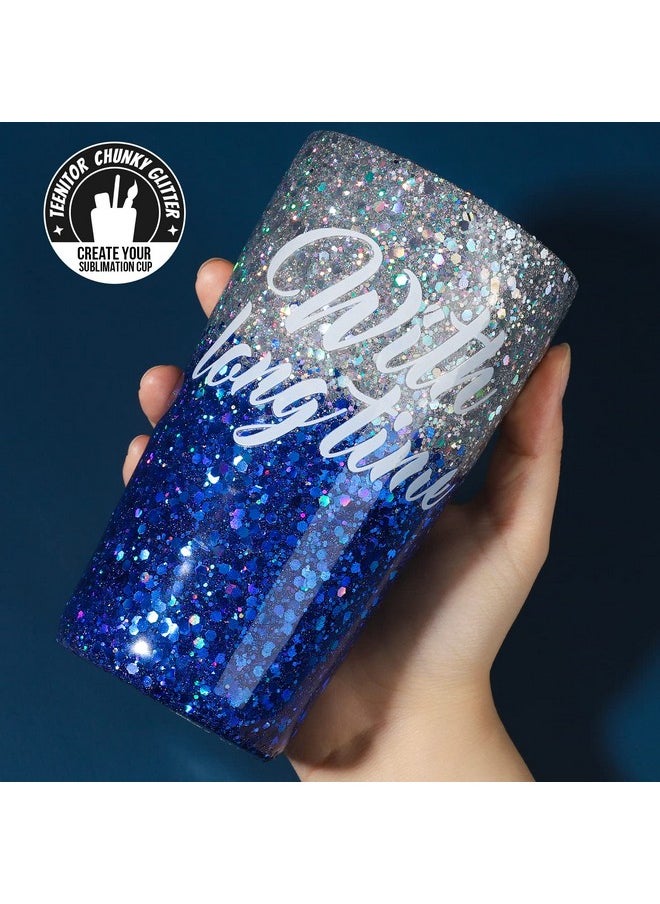 Teenitor Glitter, Rave Festival Chunky and Fine Glitter Mix,32 Colors Iridescent Loose Glitter, Cosmetic Makeup Face Body Hair Glitter