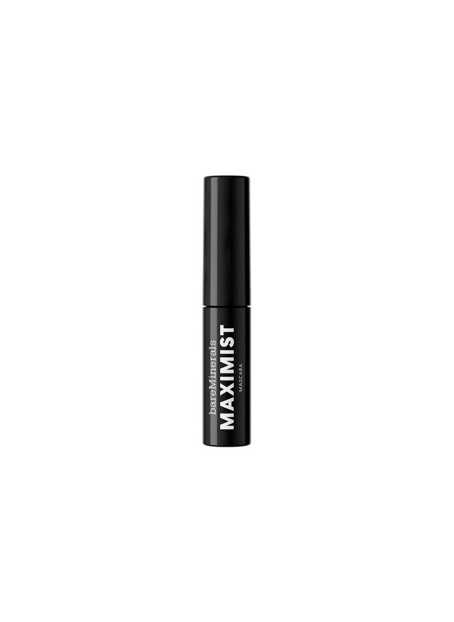 bareMinerals Mini Maximist Phyto-Fiber Volumizing Black Mascara for Visibly Thicker Lashes, All-Day Wear, Waterproof Mascara Black, Travel Size, Vegan