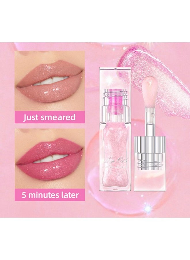 MAEPEOR Changing Lip Gloss 7 Colors Moisturizing Non-sticky Lip Oil Gloss Nourishing Shiny Glossy Lipgloss for Lip Care and Dry Lip (Color 00)