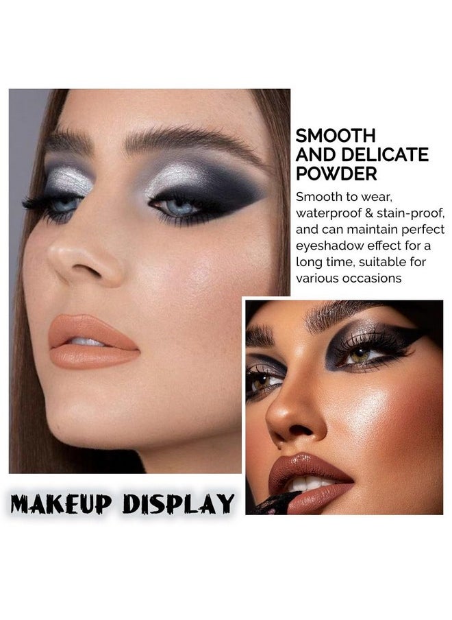 evpct 9 Colors Black Smokey Grey Gray Silver Glitter Shimmer Eye Shadow Makeup Palette Pigmented Black Matte Metallic Eyeshadow Makeup Palette sombra negra para ojos para ojos brillantes