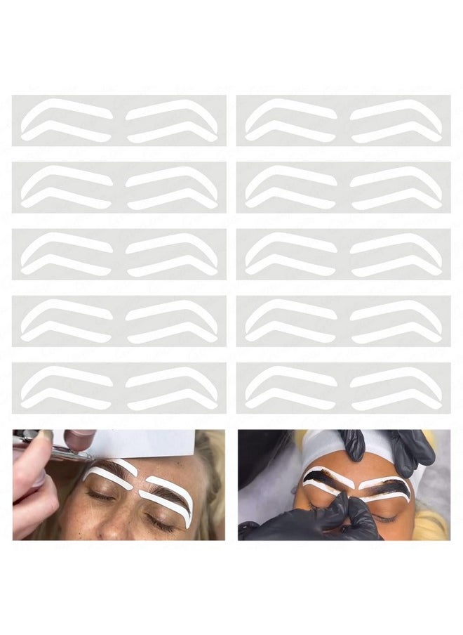 Guapa Disposable Eyebrow Design Stencil Airbrush Tint Stickers Easy Application Brow Tinting for Shaping Single Eyebrow Type Option with 3 Shapes Available (eyebrow stickers A)