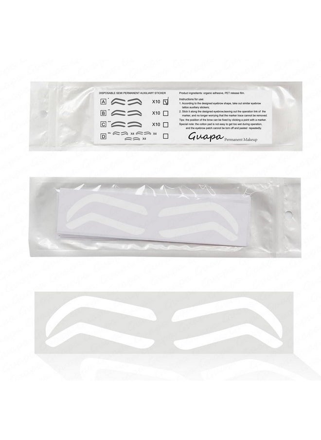 Guapa Disposable Eyebrow Design Stencil Airbrush Tint Stickers Easy Application Brow Tinting for Shaping Single Eyebrow Type Option with 3 Shapes Available (eyebrow stickers A)