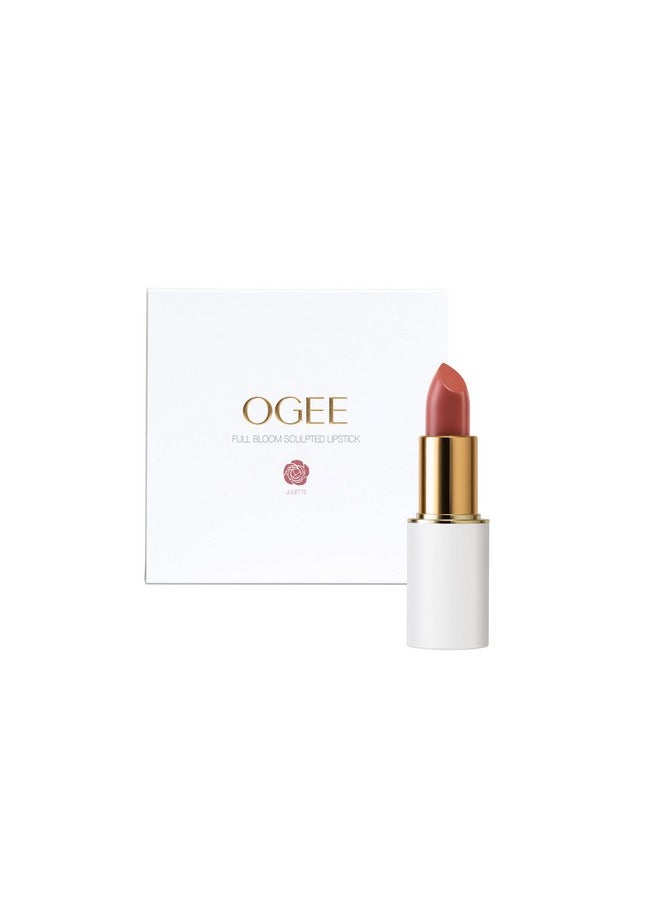 Ogee Full Bloom Sculpted Lipstick (Juliette) - Long Lasting Organic Lipstick with Jojoba Oil & Micro Hyaluronic Acid - 70% Organic Ingredients & Made in USA