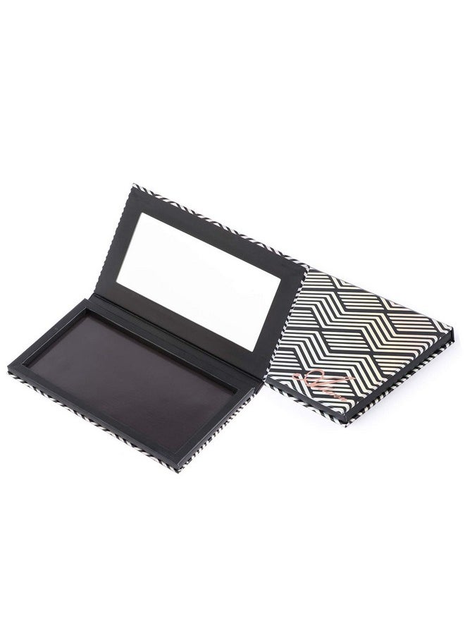 Allwon Magnetic Palette Black Empty Makeup Palette with Mirror and 20Pcs Adhesive Empty Palette Metal Stickers for Eyeshadow Lipstick Blush Powder