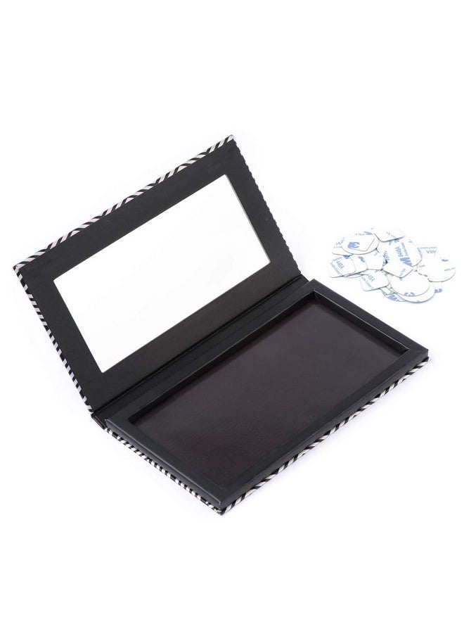 Allwon Magnetic Palette Black Empty Makeup Palette with Mirror and 20Pcs Adhesive Empty Palette Metal Stickers for Eyeshadow Lipstick Blush Powder