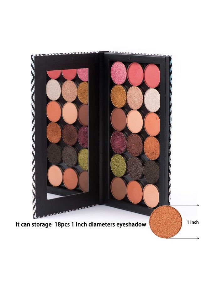 Allwon Magnetic Palette Black Empty Makeup Palette with Mirror and 20Pcs Adhesive Empty Palette Metal Stickers for Eyeshadow Lipstick Blush Powder