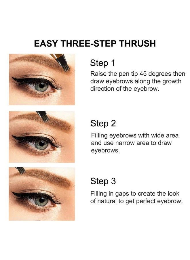 Boobeen Waterproof Eyebrow Pen - Microblading Eyebrow Pencil with a Micro-Fork Tip Applicator - Creates Natural Looking Brows Makeup Effortlessly
