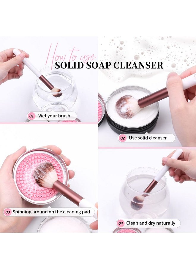 DUcare Makeup Brush Cleaner Shampoo Soap Solid Brush Cleaning Mat Removes Cosmetic Color Brush Cleaner Pad for Cleaning Makeup Sponges Brushes