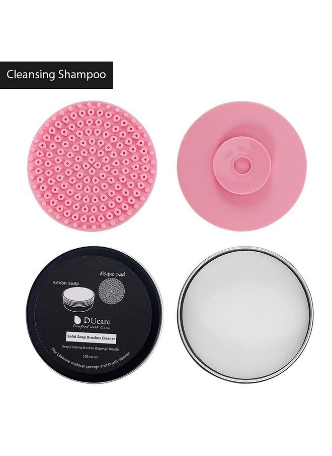 DUcare Makeup Brush Cleaner Shampoo Soap Solid Brush Cleaning Mat Removes Cosmetic Color Brush Cleaner Pad for Cleaning Makeup Sponges Brushes