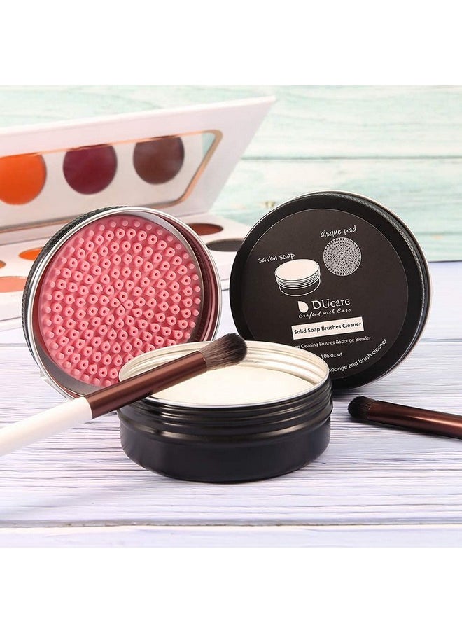 DUcare Makeup Brush Cleaner Shampoo Soap Solid Brush Cleaning Mat Removes Cosmetic Color Brush Cleaner Pad for Cleaning Makeup Sponges Brushes