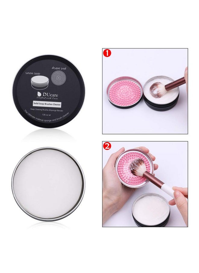 DUcare Makeup Brush Cleaner Shampoo Soap Solid Brush Cleaning Mat Removes Cosmetic Color Brush Cleaner Pad for Cleaning Makeup Sponges Brushes