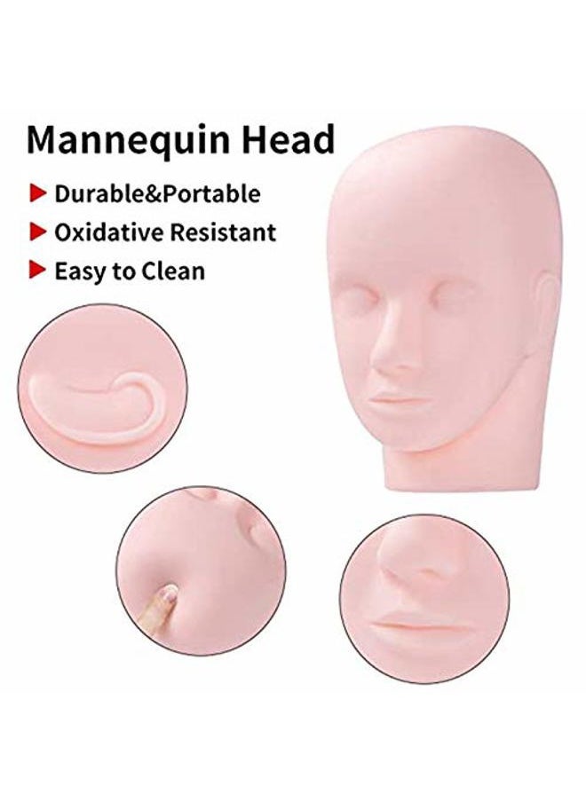 Pro Mannequin Training Head Cosmetology Eyelash Eye Extension Practice Makeup Face Treatment Tools(standar Head)