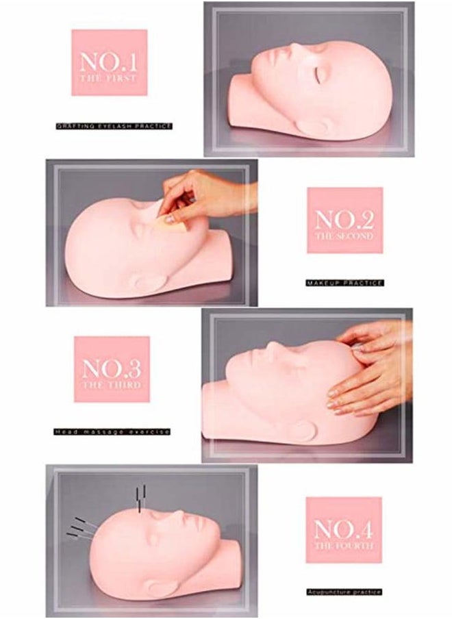 Pro Mannequin Training Head Cosmetology Eyelash Eye Extension Practice Makeup Face Treatment Tools(standar Head)
