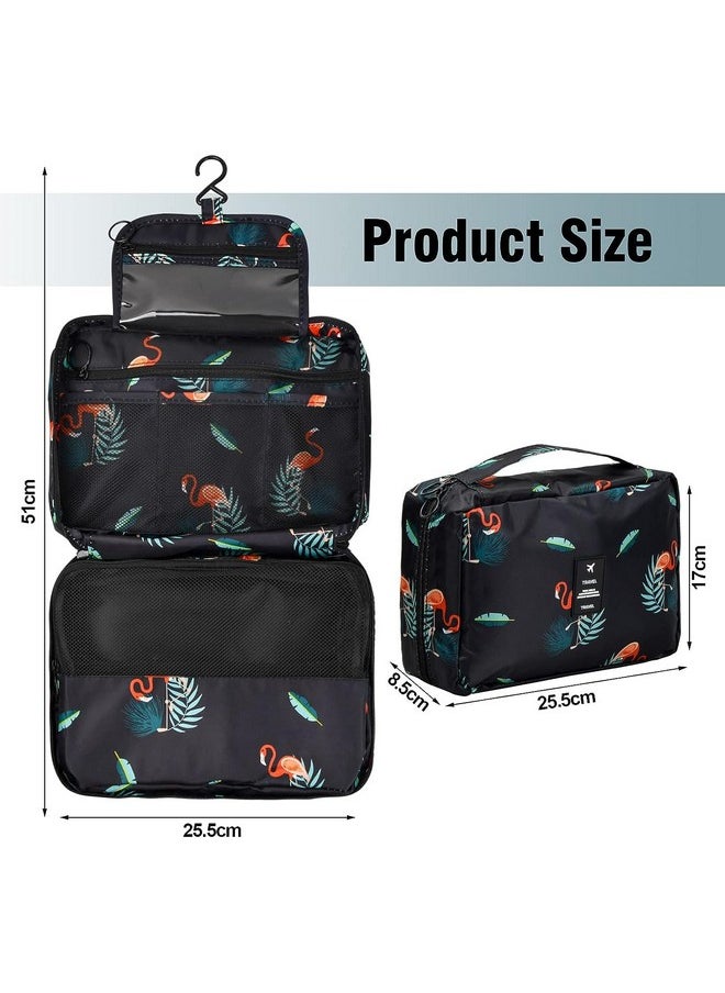 PETRICE Toiletry Bag, Travel Kit, Toiletry Bag for Women, Travel Kit for Women, Travelling Bag for Women, Travel Essentials for Women, Accessories Organizer for Women Black 25x10x18 cm