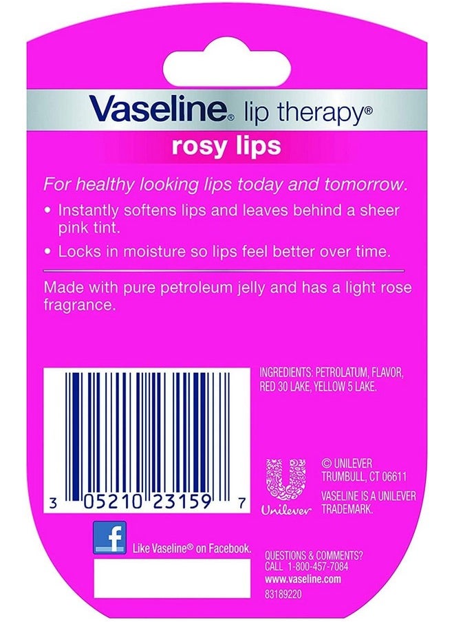 فازلين مرطب شفاه وردي بنكهة الشفاه الجافة والمتشققة 0.25 أونصة (7 جرام)، وردي