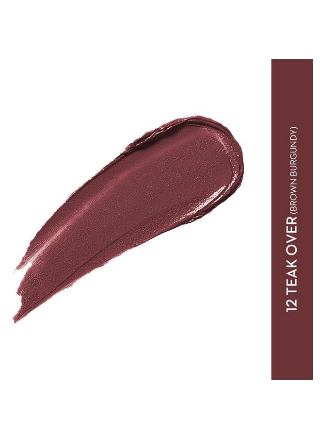 SUGAR Cosmetics Nothing Else Matter Longwear Lipstick for Women | Lasts Up To 8+ Hours| Enriched with Vitamin E | 100% Vegan | 3.2gm - 12 Teak Over