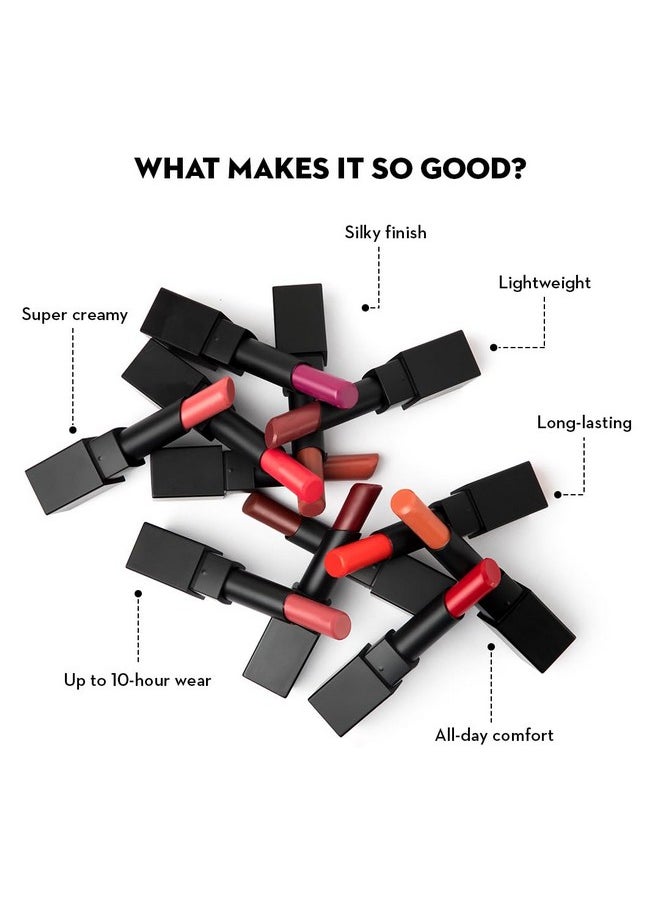 SUGAR Cosmetics Nothing Else Matter Longwear Lipstick for Women | Lasts Up To 8+ Hours| Enriched with Vitamin E | 100% Vegan | 3.2gm - 12 Teak Over