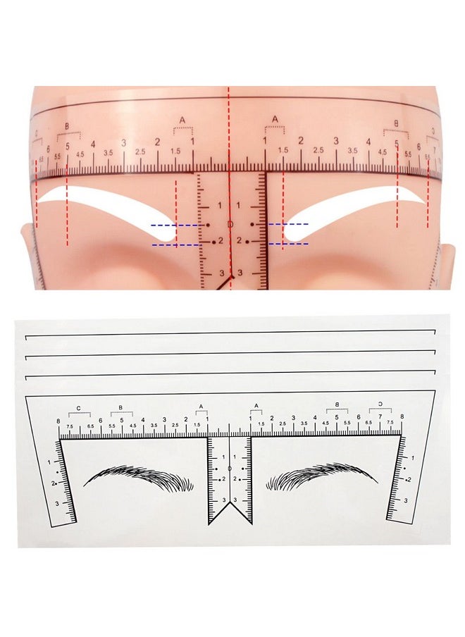 Guapa 50pcs/Pack Eyebrow Ruler with Brow Shape Disposable Microblading Ruler Sticker Adhesive Brows Positioning Measure Tool