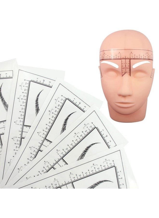 Guapa 50pcs/Pack Eyebrow Ruler with Brow Shape Disposable Microblading Ruler Sticker Adhesive Brows Positioning Measure Tool