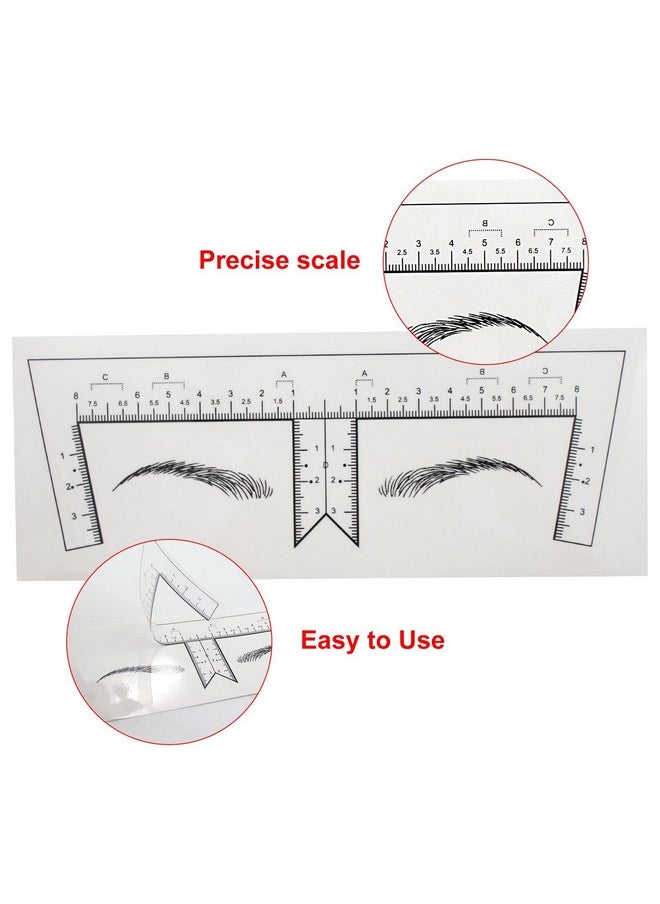 Guapa 50pcs/Pack Eyebrow Ruler with Brow Shape Disposable Microblading Ruler Sticker Adhesive Brows Positioning Measure Tool