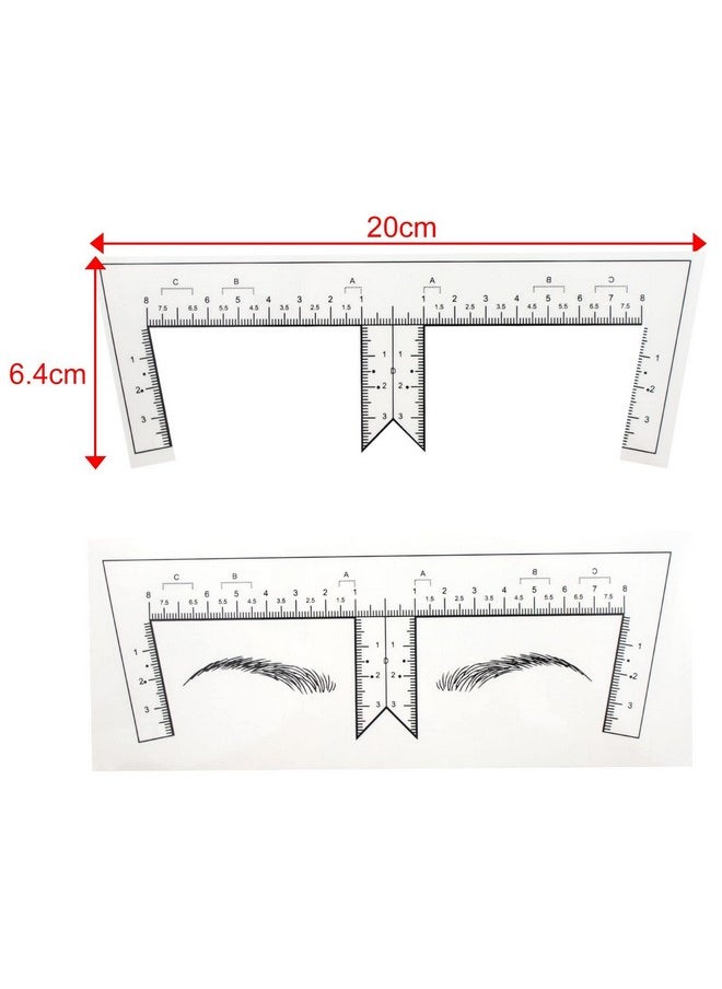 Guapa 50pcs/Pack Eyebrow Ruler with Brow Shape Disposable Microblading Ruler Sticker Adhesive Brows Positioning Measure Tool