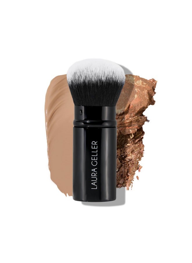 LAURA GELLER NEW YORK Retractable Airbrush Kabuki Brush for All Face Makeup & Foundation for Liquid, Cream and Powder Face Makeup With Aluminum Handle