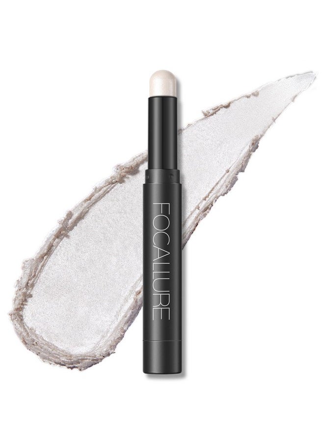 FOCALLURE Shimmer and Matte Cream Eyeshadow Stick,Smooth Brilliant Eye Brightener Pencil for Women,Long Lasting Waterproof Eye Shadow and Liners Makeup,FROST