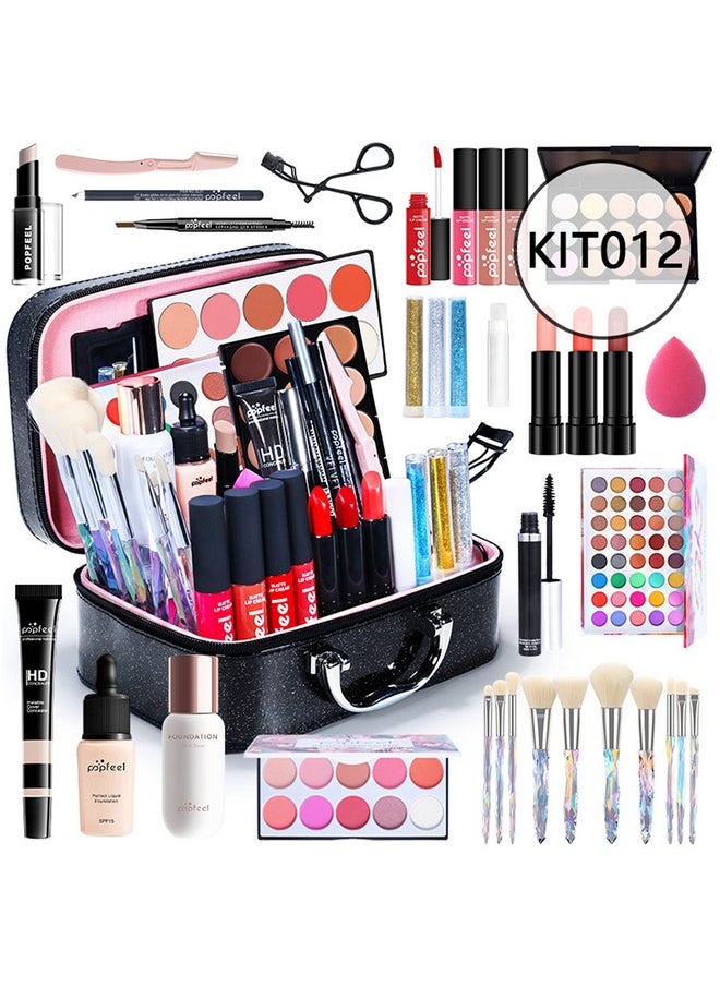 Pure Vie All-in-One Holiday Gift Makeup Set Cosmetic Essential Starter Bundle Include Eyeshadow Palette Lipstick Concealer Blush Mascara Foundation Face Powder - Makeup Kit for Women Full Kit