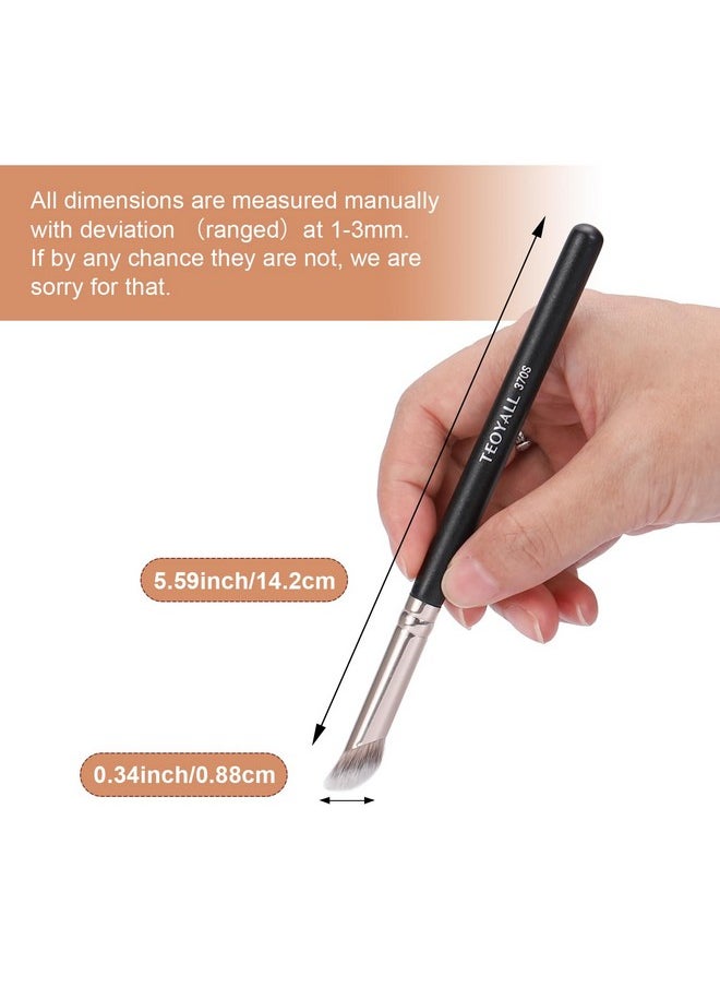 TEOYALL Foundation Contour Conceal Brush Set, 3PCS Angled Synthetic Kabuki Brush for Blending Setting Buffing with Liquid, Cream and Powder Cosmetic (170S/270S/370S)