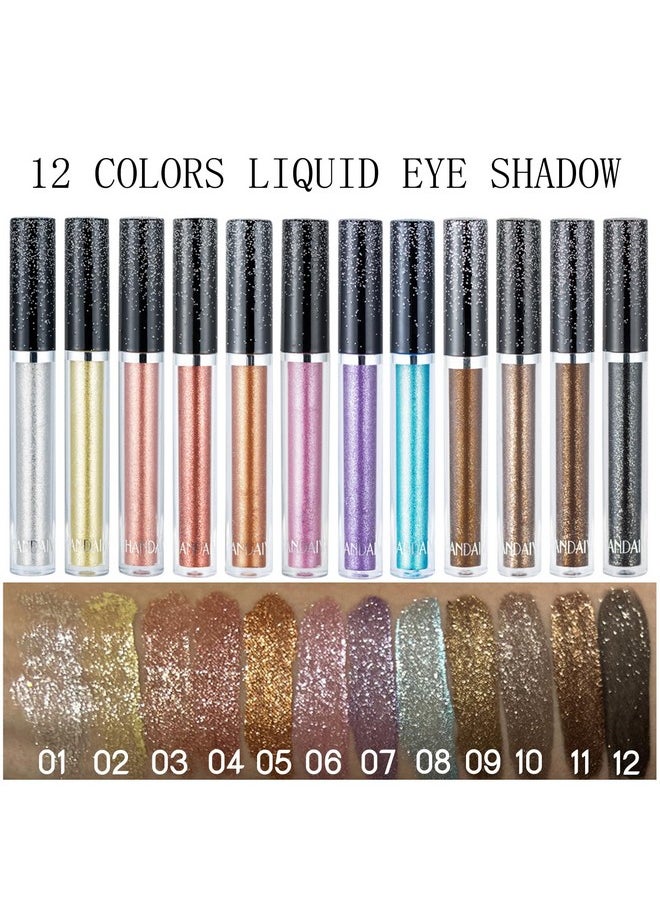 Glitter Eyeshadows, Liquid Eyeshadows, Long-lasting Liquid Glitter Eyeshadows, Shimmer-Eyeshadows, Metals-Gloss-Sparkling Silver, Gold High-pigmented Colorful Glitter Eye Shadows(08#Light-Blue)
