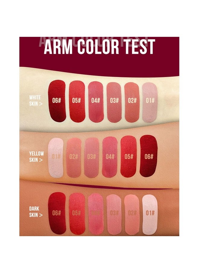 SWETIYOU Matte Liquid Lipstick Makeup Set, 3Pcs Long Lasting Smudge Proof Lip Gloss Set, High Pigmented Velvety Nude Red Lip Stain Lip Makeup Gift Sets for Girls and Women