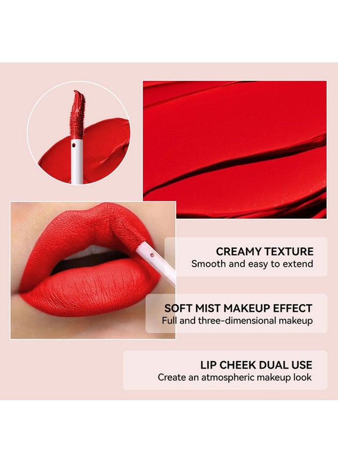 SWETIYOU Matte Liquid Lipstick Makeup Set, 3Pcs Long Lasting Smudge Proof Lip Gloss Set, High Pigmented Velvety Nude Red Lip Stain Lip Makeup Gift Sets for Girls and Women