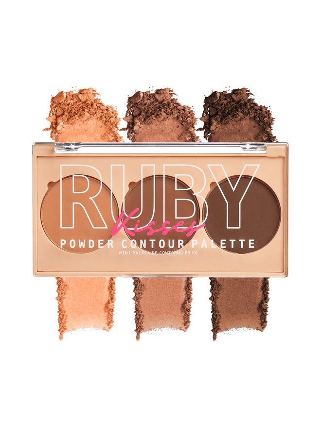 Ruby Kisses Contour Palette 3-in-1 Contour, Conceal, Highlight All-In-One Mini Palette, Long-Lasting, Easy to Blend Powder Contour Palette for All Skin Type