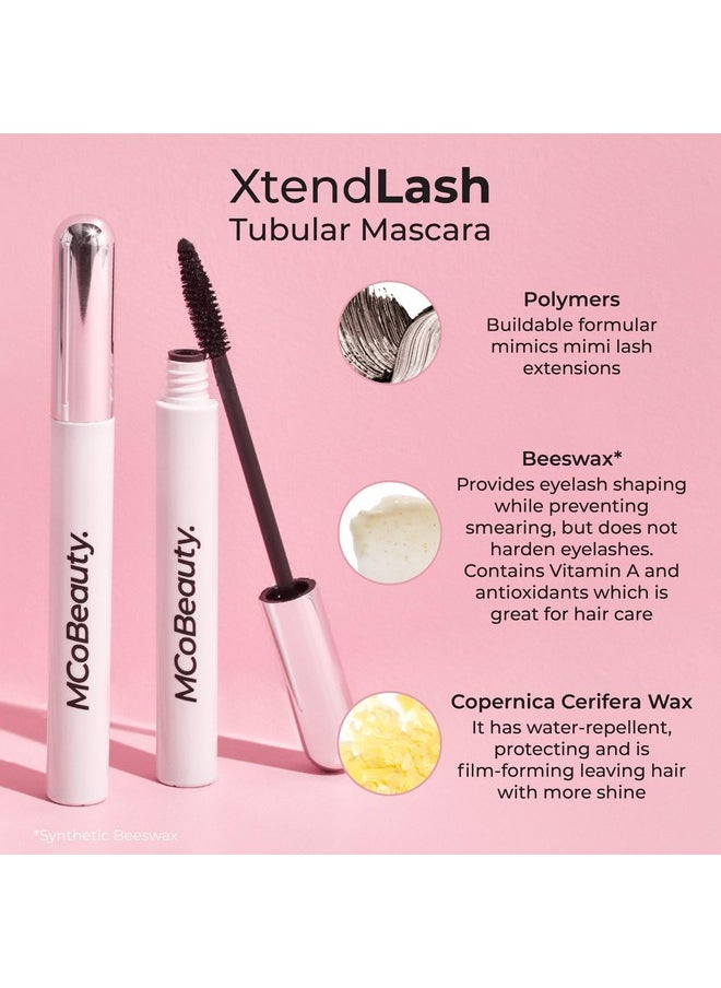 MCoBeauty XtendLash Tubular Mascara, Black-Brown, Bold Definition for Intensely Defined Lashes, Vegan, Cruelty Free Cosmetics