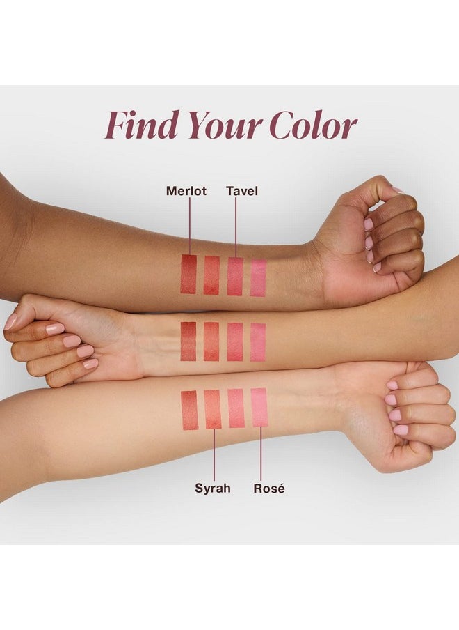 Mineral Fusion 2-in-1 Lip & Cheek Stain Merlot, 0.10 fl oz, Deep Cherry Red hydrating, long-lasting, matte lip and cheek color