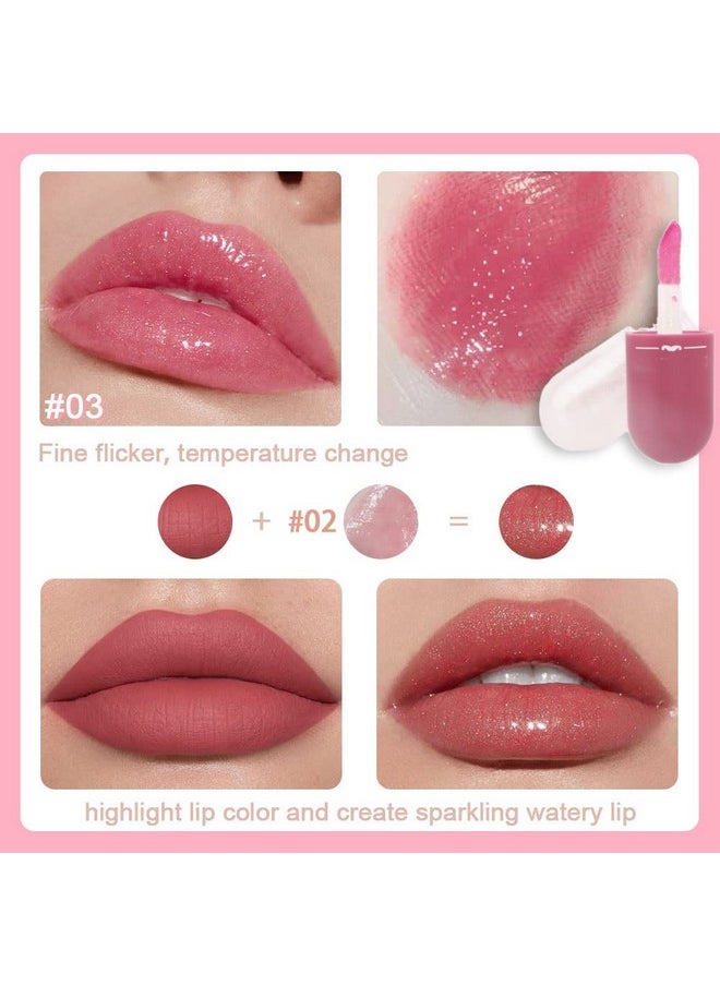 evpct 3Pcs Mini Clear Color Changing PH Tinted Lip Gloss Set for Women Girls 10-12 Pink Mood Lip Oil Gloss Balm Tint Stain Glaze Pack Hydrating Moisturizer Lipstick Magic labiales magicos,0.14fl.oz*3