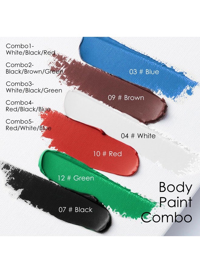 FREEORR 3 Colors White Black Green Face Body Paint Stick, Eye Black Baseball Sticks Face Paint for Baseball/Football/Halloween/Costume Parties Accessories Vampire/Witch/Clown Makeup Face& Body Paint