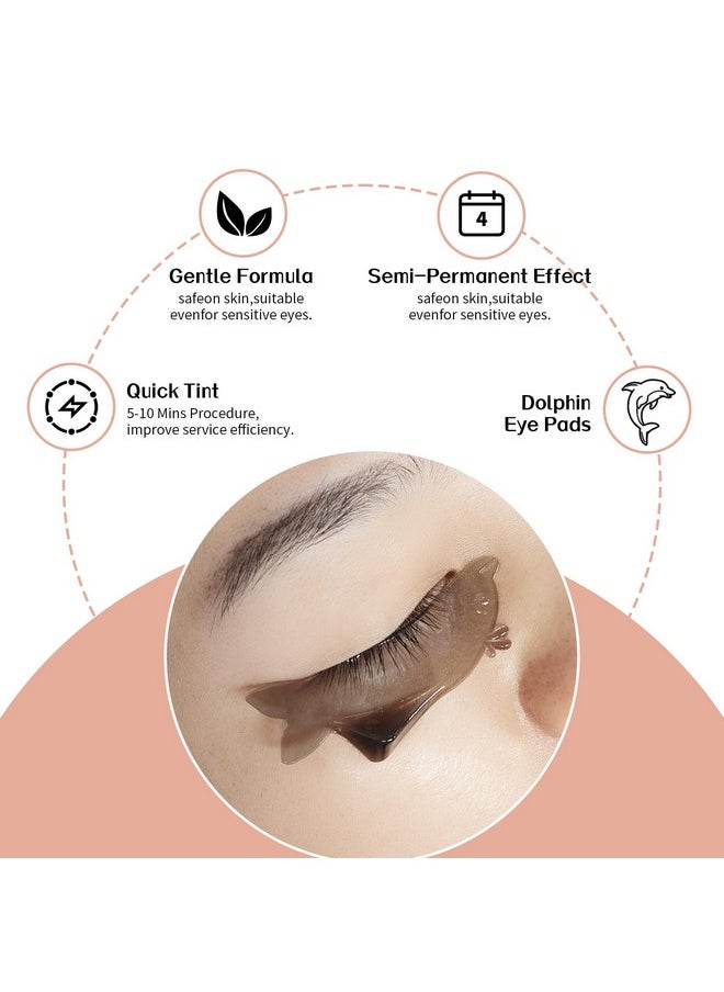 Libeauty Lash Color Kit with Reusable Dolphins Eye Patches Instant Eyelash & Eyebrow Black Coloring Kit for Hair Lasts Up 4 Weeks Brow Colour Set Suitable For DIY At Home Or Salon
