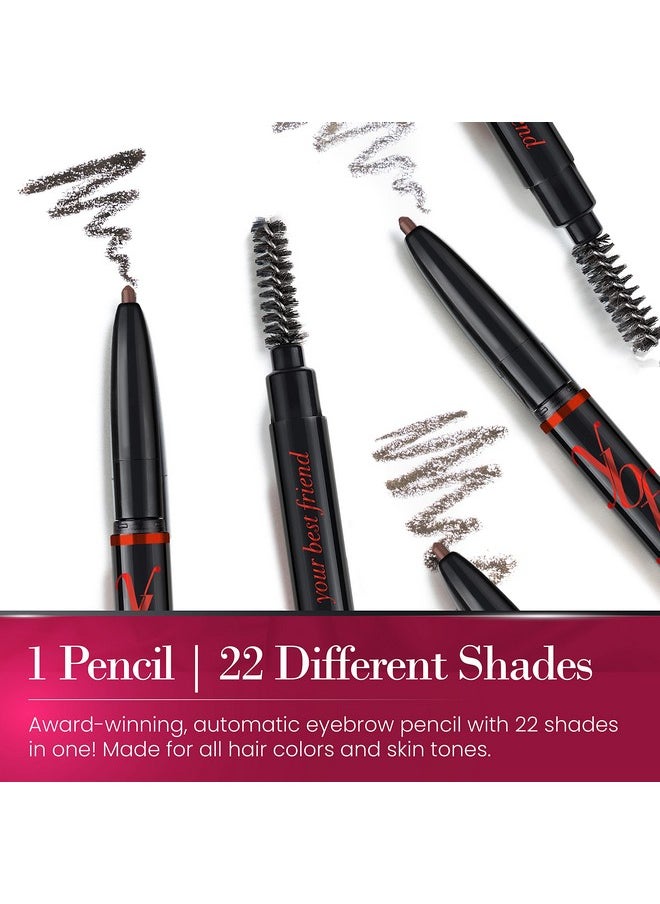 YBF Beauty Eyebrow Pencil - Universal Automatic Brow Pencil With Spoolie Brush - Perfect Eyebrow Makeup Shaper and Filler For Women - All Hair Colors & Skin Tones - Taupe Eyebrow Liner - 2 Pack