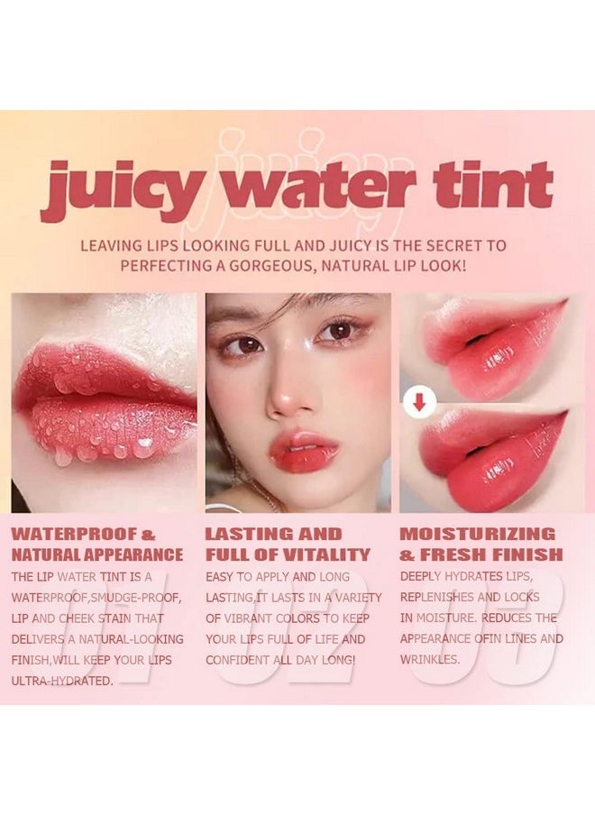6 Colors Lip Tint Stain Set, Korean Velvet Watery Lip Stain Moisturizing Mini Liquid Lipstick, Multi-use Lip and Cheek Tint, Long lasting Non-Stick Cup Waterproof, Lip Color Makeup