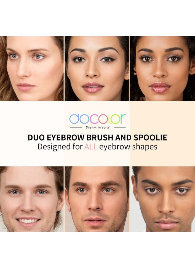 Docolor Eyebrow Brush Duo Eyebrow Spoolie Professional Angled Eye Brow Brush Perfect for Lining and Shaping Brows, Spoolie for Brows or Lashes White