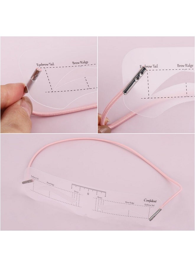 12 Pcs Reusable Eyebrow Stencil, Eyebrow Template with Elastic Band for Beginners (Eyebrow Distance 2.0-3.5cm)