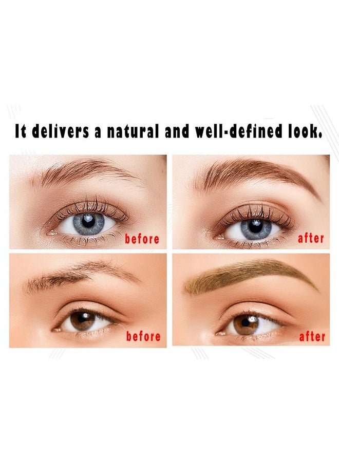 5 Colors Hair-like Strokes Eyebrow Pen, Mimics Natural Eyebrow Liquid Microfilling, Eye Brow Makeup by “Linble” (#5 Gray)