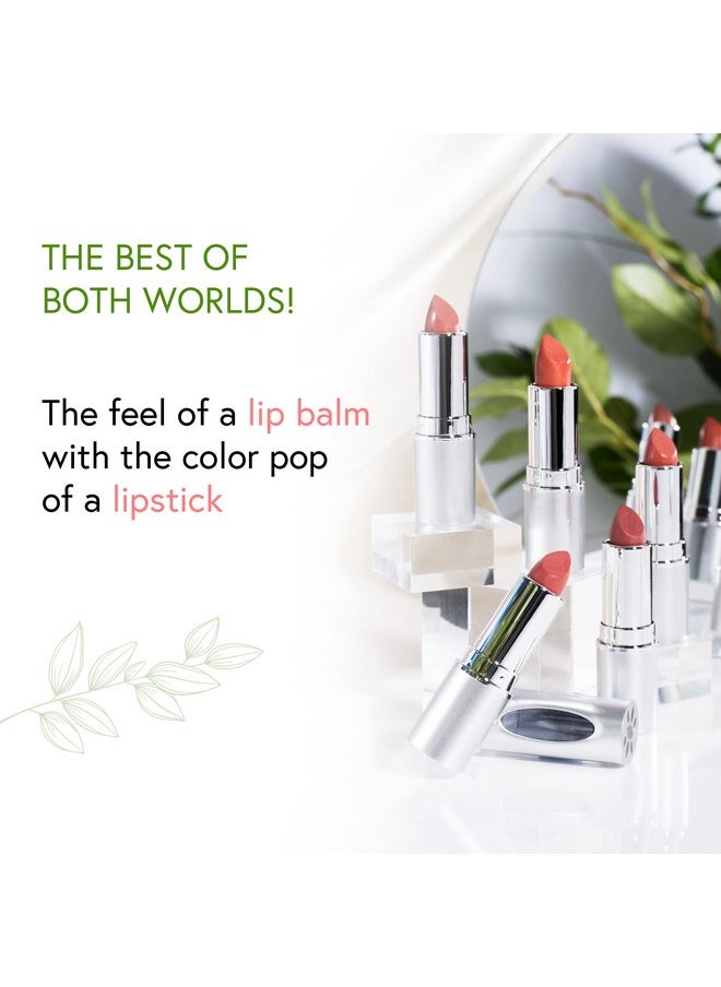 Honeybee Gardens Truly Natural Long Lasting Lipstick, San Francisco, Pink and Peach With Rose, Naturally Hydrating & Nourishing, Vegan, Gluten-Free & Cruelty-Free, 0.13 oz / 3.8 g